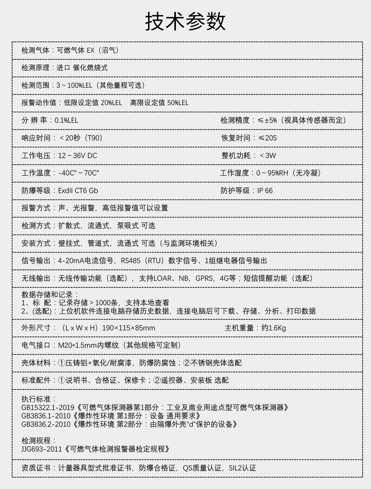 固定分體式可燃氣體檢測儀--沼氣